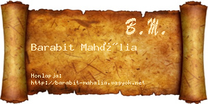 Barabit Mahália névjegykártya